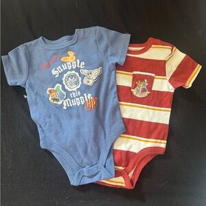 Blue and Red Harry Potter Themed Baby One-Piece Set